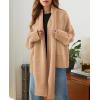 imagePRETTYGARDEN Womens 2024 Fall Fashion Knit Cardigan Sweaters Long Sleeve V Neck Open Front Winter Sweater Jacket with ScarfApricot