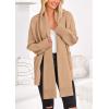 imagePRETTYGARDEN Womens 2024 Fall Fashion Knit Cardigan Sweaters Long Sleeve V Neck Open Front Winter Sweater Jacket with ScarfApricot