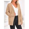 imagePRETTYGARDEN Womens 2024 Fall Fashion Knit Cardigan Sweaters Long Sleeve V Neck Open Front Winter Sweater Jacket with ScarfApricot
