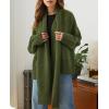 imagePRETTYGARDEN Womens 2024 Fall Fashion Knit Cardigan Sweaters Long Sleeve V Neck Open Front Winter Sweater Jacket with ScarfArmy Green