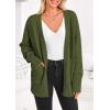 imagePRETTYGARDEN Womens 2024 Fall Fashion Knit Cardigan Sweaters Long Sleeve V Neck Open Front Winter Sweater Jacket with ScarfArmy Green
