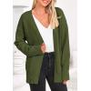imagePRETTYGARDEN Womens 2024 Fall Fashion Knit Cardigan Sweaters Long Sleeve V Neck Open Front Winter Sweater Jacket with ScarfArmy Green