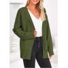 imagePRETTYGARDEN Womens 2024 Fall Fashion Knit Cardigan Sweaters Long Sleeve V Neck Open Front Winter Sweater Jacket with ScarfArmy Green