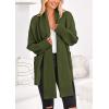 imagePRETTYGARDEN Womens 2024 Fall Fashion Knit Cardigan Sweaters Long Sleeve V Neck Open Front Winter Sweater Jacket with ScarfArmy Green