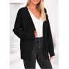 imagePRETTYGARDEN Womens 2024 Fall Fashion Knit Cardigan Sweaters Long Sleeve V Neck Open Front Winter Sweater Jacket with ScarfBlack
