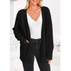 imagePRETTYGARDEN Womens 2024 Fall Fashion Knit Cardigan Sweaters Long Sleeve V Neck Open Front Winter Sweater Jacket with ScarfBlack