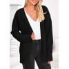 imagePRETTYGARDEN Womens 2024 Fall Fashion Knit Cardigan Sweaters Long Sleeve V Neck Open Front Winter Sweater Jacket with ScarfBlack