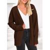 imagePRETTYGARDEN Womens 2024 Fall Fashion Knit Cardigan Sweaters Long Sleeve V Neck Open Front Winter Sweater Jacket with ScarfDark Coffee