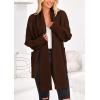 imagePRETTYGARDEN Womens 2024 Fall Fashion Knit Cardigan Sweaters Long Sleeve V Neck Open Front Winter Sweater Jacket with ScarfDark Coffee