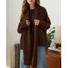 imagePRETTYGARDEN Womens 2024 Fall Fashion Knit Cardigan Sweaters Long Sleeve V Neck Open Front Winter Sweater Jacket with ScarfDark Coffee