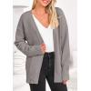 imagePRETTYGARDEN Womens 2024 Fall Fashion Knit Cardigan Sweaters Long Sleeve V Neck Open Front Winter Sweater Jacket with ScarfLight Grey
