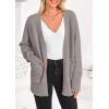 imagePRETTYGARDEN Womens 2024 Fall Fashion Knit Cardigan Sweaters Long Sleeve V Neck Open Front Winter Sweater Jacket with ScarfLight Grey