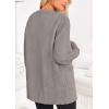 imagePRETTYGARDEN Womens 2024 Fall Fashion Knit Cardigan Sweaters Long Sleeve V Neck Open Front Winter Sweater Jacket with ScarfLight Grey