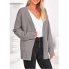 imagePRETTYGARDEN Womens 2024 Fall Fashion Knit Cardigan Sweaters Long Sleeve V Neck Open Front Winter Sweater Jacket with ScarfLight Grey