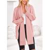 imagePRETTYGARDEN Womens 2024 Fall Fashion Knit Cardigan Sweaters Long Sleeve V Neck Open Front Winter Sweater Jacket with ScarfLight Pink