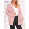 imagePRETTYGARDEN Womens 2024 Fall Fashion Knit Cardigan Sweaters Long Sleeve V Neck Open Front Winter Sweater Jacket with ScarfLight Pink