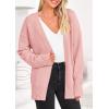 imagePRETTYGARDEN Womens 2024 Fall Fashion Knit Cardigan Sweaters Long Sleeve V Neck Open Front Winter Sweater Jacket with ScarfLight Pink