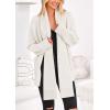 imagePRETTYGARDEN Womens 2024 Fall Fashion Knit Cardigan Sweaters Long Sleeve V Neck Open Front Winter Sweater Jacket with ScarfWhite