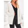 imagePRETTYGARDEN Womens 2024 Fall Fashion Knit Cardigan Sweaters Long Sleeve V Neck Open Front Winter Sweater Jacket with ScarfWhite