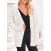 imagePRETTYGARDEN Womens 2024 Fall Fashion Knit Cardigan Sweaters Long Sleeve V Neck Open Front Winter Sweater Jacket with ScarfWhite