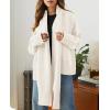 imagePRETTYGARDEN Womens 2024 Fall Fashion Knit Cardigan Sweaters Long Sleeve V Neck Open Front Winter Sweater Jacket with ScarfWhite