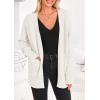 imagePRETTYGARDEN Womens 2024 Fall Fashion Knit Cardigan Sweaters Long Sleeve V Neck Open Front Winter Sweater Jacket with ScarfWhite
