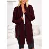 imagePRETTYGARDEN Womens 2024 Fall Fashion Knit Cardigan Sweaters Long Sleeve V Neck Open Front Winter Sweater Jacket with ScarfWine Red