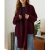 imagePRETTYGARDEN Womens 2024 Fall Fashion Knit Cardigan Sweaters Long Sleeve V Neck Open Front Winter Sweater Jacket with ScarfWine Red