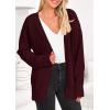 imagePRETTYGARDEN Womens 2024 Fall Fashion Knit Cardigan Sweaters Long Sleeve V Neck Open Front Winter Sweater Jacket with ScarfWine Red