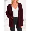 imagePRETTYGARDEN Womens 2024 Fall Fashion Knit Cardigan Sweaters Long Sleeve V Neck Open Front Winter Sweater Jacket with ScarfWine Red