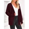 imagePRETTYGARDEN Womens 2024 Fall Fashion Knit Cardigan Sweaters Long Sleeve V Neck Open Front Winter Sweater Jacket with ScarfWine Red