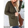 imagePRETTYGARDEN Womens Open Front Cardigan Sweaters Fall Fashion Button Down Cable Knit Chunky Winter Outerwear CoatsArmy Green