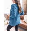 imagePRETTYGARDEN Womens Open Front Cardigan Sweaters Fall Fashion Button Down Cable Knit Chunky Winter Outerwear CoatsBlue