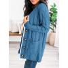 imagePRETTYGARDEN Womens Open Front Cardigan Sweaters Fall Fashion Button Down Cable Knit Chunky Winter Outerwear CoatsBlue
