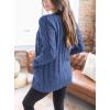 imagePRETTYGARDEN Womens Open Front Cardigan Sweaters Fall Fashion Button Down Cable Knit Chunky Winter Outerwear CoatsBlue Grey