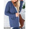 imagePRETTYGARDEN Womens Open Front Cardigan Sweaters Fall Fashion Button Down Cable Knit Chunky Winter Outerwear CoatsBlue Grey