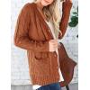 imagePRETTYGARDEN Womens Open Front Cardigan Sweaters Fall Fashion Button Down Cable Knit Chunky Winter Outerwear CoatsBrown