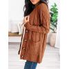 imagePRETTYGARDEN Womens Open Front Cardigan Sweaters Fall Fashion Button Down Cable Knit Chunky Winter Outerwear CoatsBrown