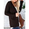 imagePRETTYGARDEN Womens Open Front Cardigan Sweaters Fall Fashion Button Down Cable Knit Chunky Winter Outerwear CoatsCoffee