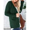 imagePRETTYGARDEN Womens Open Front Cardigan Sweaters Fall Fashion Button Down Cable Knit Chunky Winter Outerwear CoatsDark Green