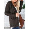 imagePRETTYGARDEN Womens Open Front Cardigan Sweaters Fall Fashion Button Down Cable Knit Chunky Winter Outerwear CoatsDark Grey