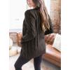 imagePRETTYGARDEN Womens Open Front Cardigan Sweaters Fall Fashion Button Down Cable Knit Chunky Winter Outerwear CoatsDark Grey