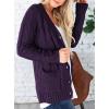 imagePRETTYGARDEN Womens Open Front Cardigan Sweaters Fall Fashion Button Down Cable Knit Chunky Winter Outerwear CoatsDark Purple