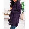 imagePRETTYGARDEN Womens Open Front Cardigan Sweaters Fall Fashion Button Down Cable Knit Chunky Winter Outerwear CoatsDark Purple
