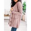 imagePRETTYGARDEN Womens Open Front Cardigan Sweaters Fall Fashion Button Down Cable Knit Chunky Winter Outerwear CoatsDusty Pink