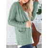 imagePRETTYGARDEN Womens Open Front Cardigan Sweaters Fall Fashion Button Down Cable Knit Chunky Winter Outerwear CoatsGreen