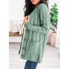 imagePRETTYGARDEN Womens Open Front Cardigan Sweaters Fall Fashion Button Down Cable Knit Chunky Winter Outerwear CoatsGreen