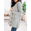 imagePRETTYGARDEN Womens Open Front Cardigan Sweaters Fall Fashion Button Down Cable Knit Chunky Winter Outerwear CoatsGrey