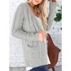 imagePRETTYGARDEN Womens Open Front Cardigan Sweaters Fall Fashion Button Down Cable Knit Chunky Winter Outerwear CoatsGrey