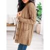 imagePRETTYGARDEN Womens Open Front Cardigan Sweaters Fall Fashion Button Down Cable Knit Chunky Winter Outerwear CoatsKhaki